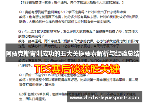 阿贾克斯青训成功的五大关键要素解析与经验总结 阿贾克斯青训成功的五大关键要素解析与经验总结